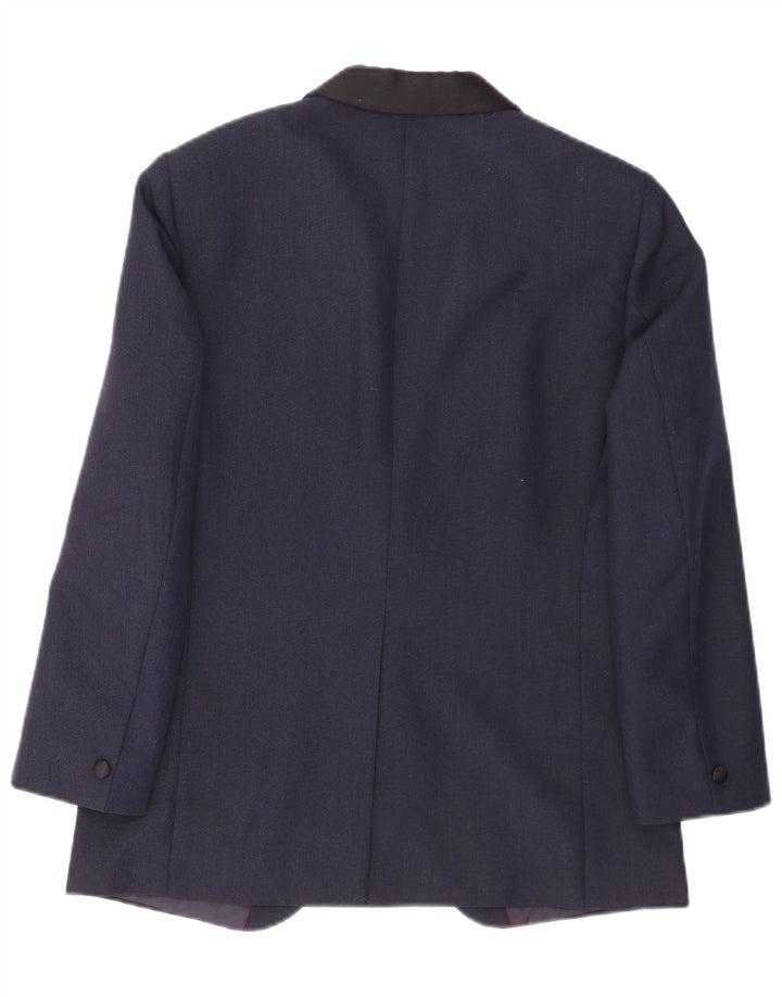 Kruunu Veste Blazer 1 Bouton pour Homme UK 36 Petite Laine Colorblock Bleu Marine