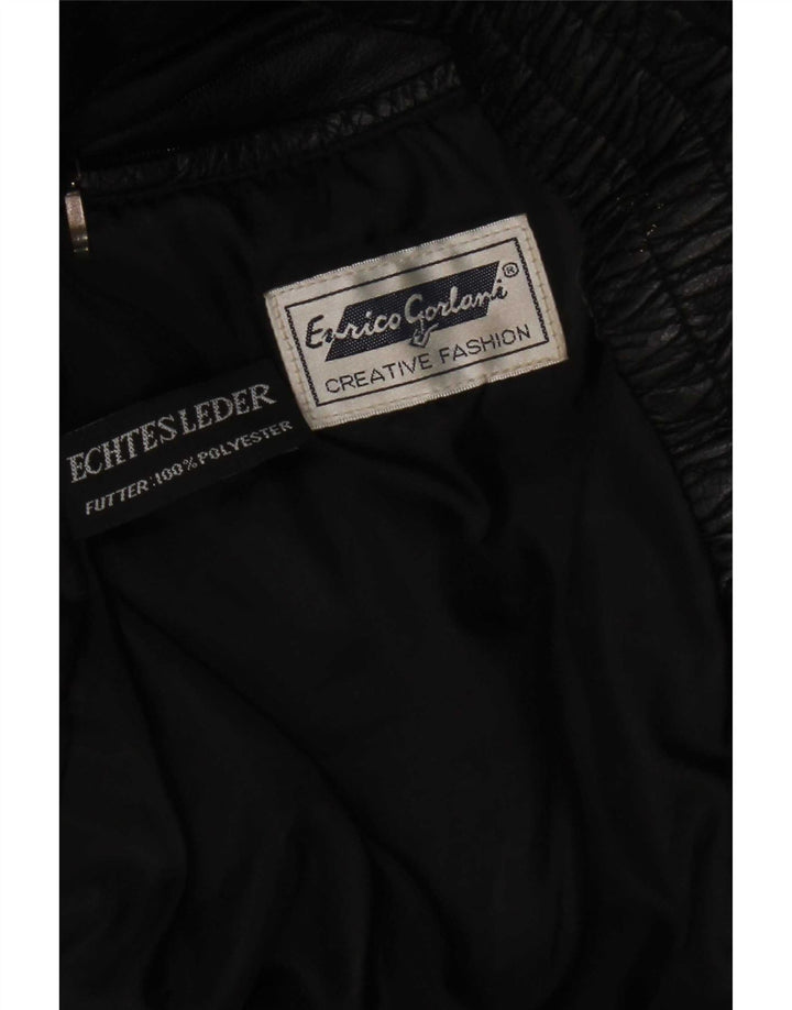 Enrico Gorlani Gilet en cuir pour femme UK 38 Medium Noir