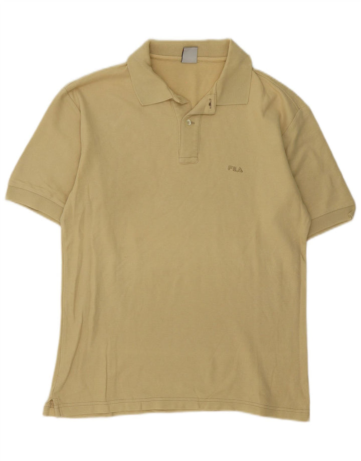 Fila Polo Regular Fit Homme IT 46 Petit Jaune Coton
