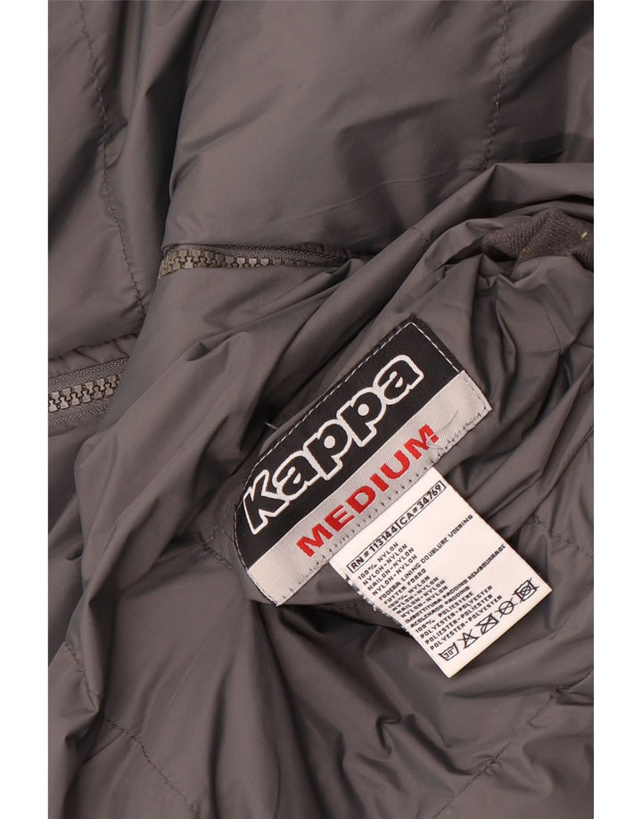 Kappa Veste matelassée réversible à capuche pour femme UK 14 Nylon gris moyen