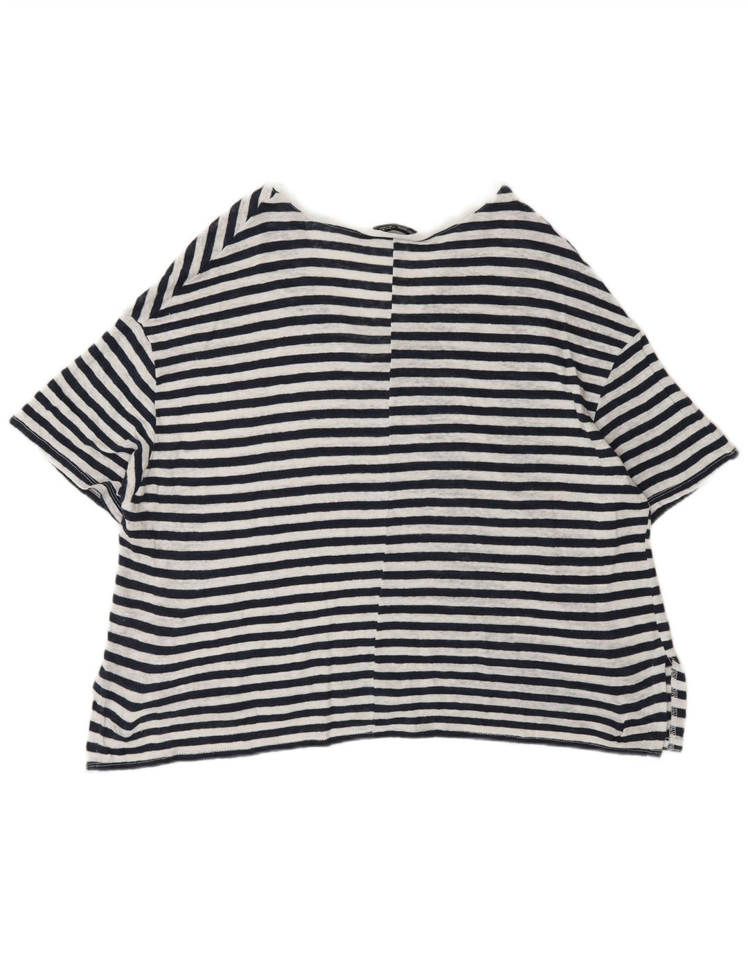 Zara T-shirt surdimensionné pour femme UK 14 Medium Noir à fines rayures