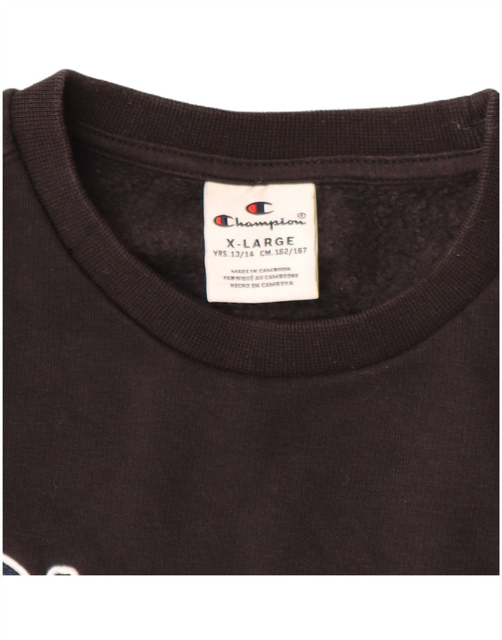 CHAMPION Sweat-Shirt Graphique Garçon 13-14 Ans XL Noir Coton