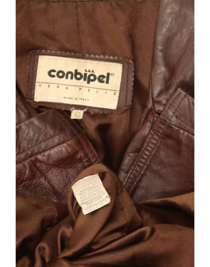 Conbipel Veste en Cuir Femme IT 42 Cuir Marron Moyen