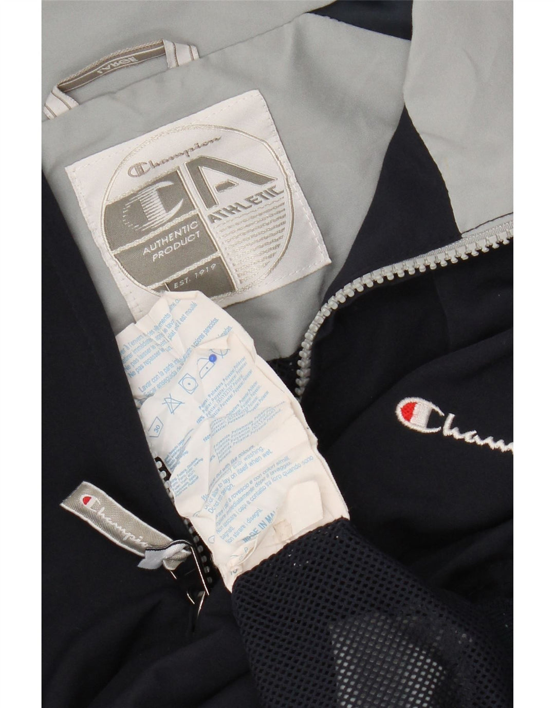 Champion Veste de survêtement pour homme en polyester color block Bleu marine Taille L