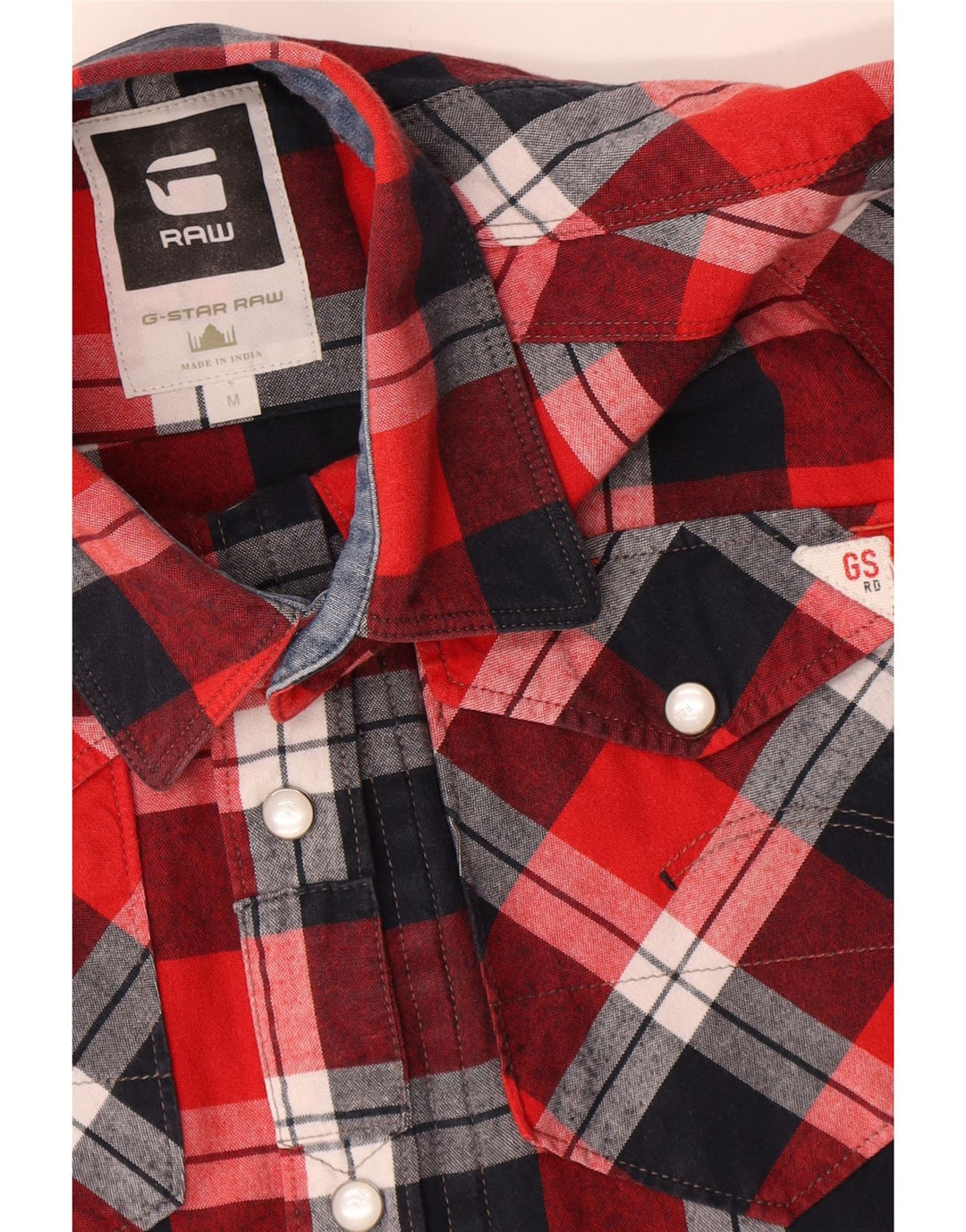 G-STAR Chemise en flanelle homme rouge moyen à carreaux en coton