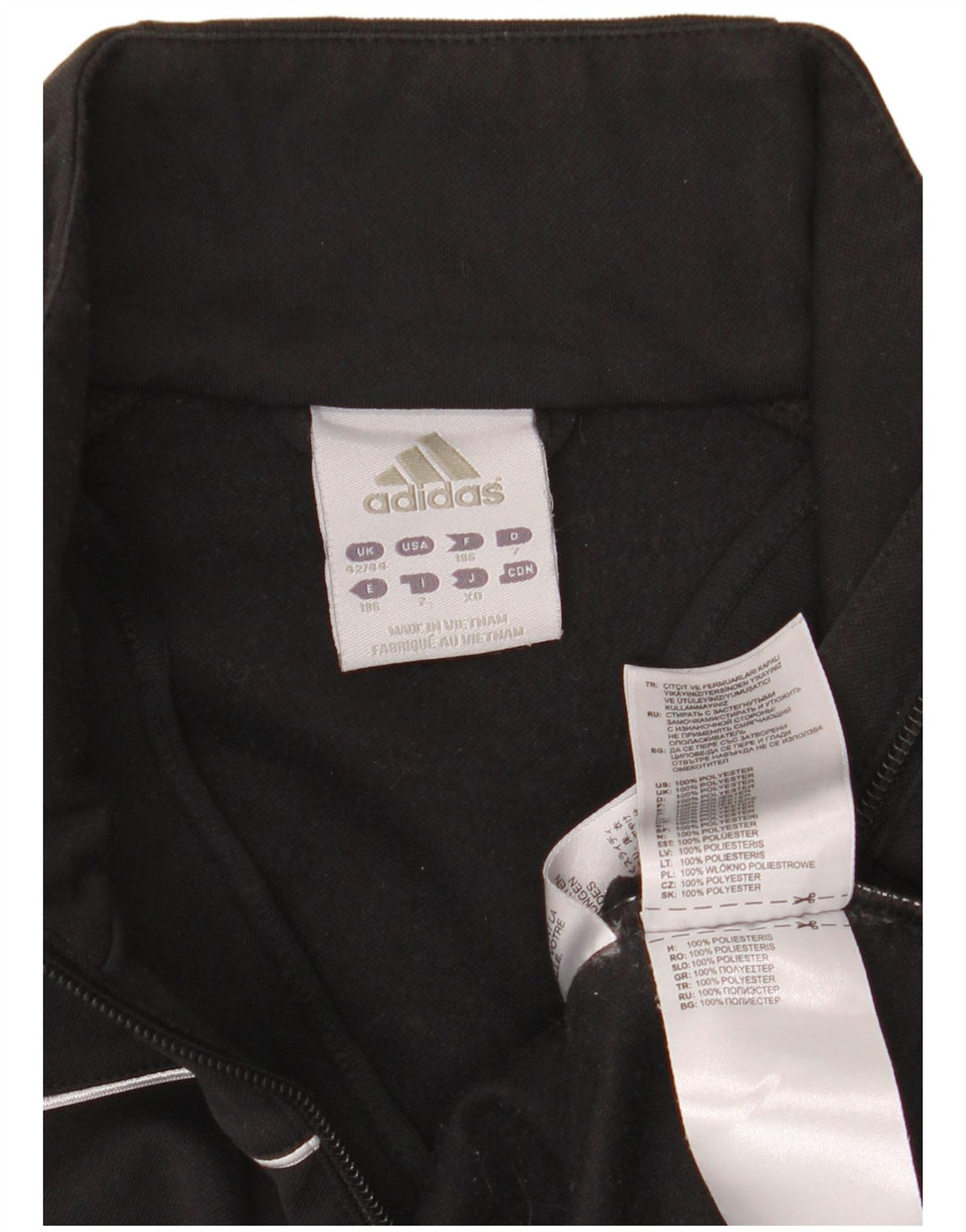 Adidas Sweat-shirt à col zippé pour homme UK 42/44 Large Noir Polyester