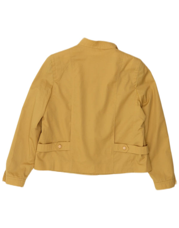 Hucke Veste blazer courte à 3 boutons pour femme EU 42 Large Jaune Coton