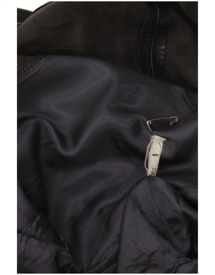 jupe en cuir femme vintage IT 42 Medium W26 Cuir Noir