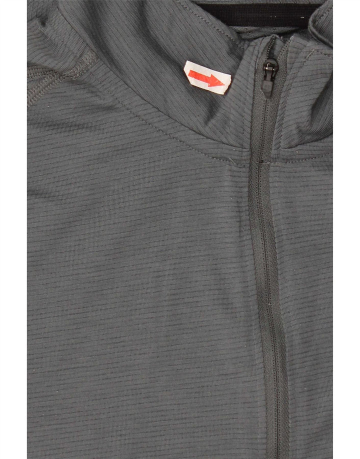 Under Armour Heat Gear Zip Neck Top Manches Longues Homme Gris Polyester