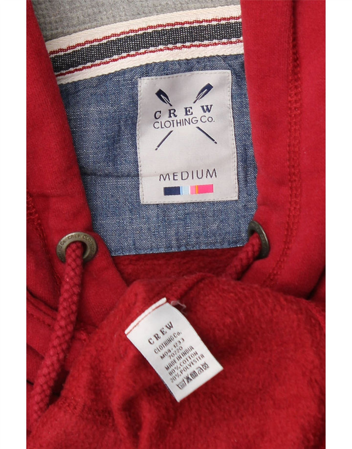 Crew Clothing Pull à capuche pour homme en coton rouge moyen