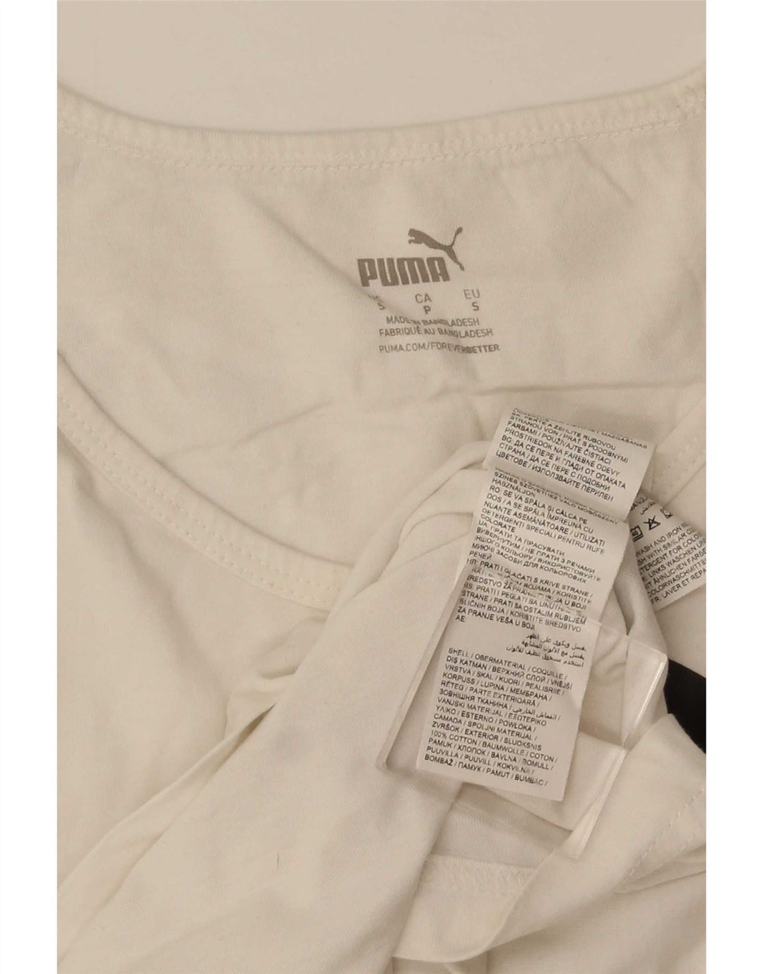 Puma Débardeur Graphic Homme Petit Blanc Coton