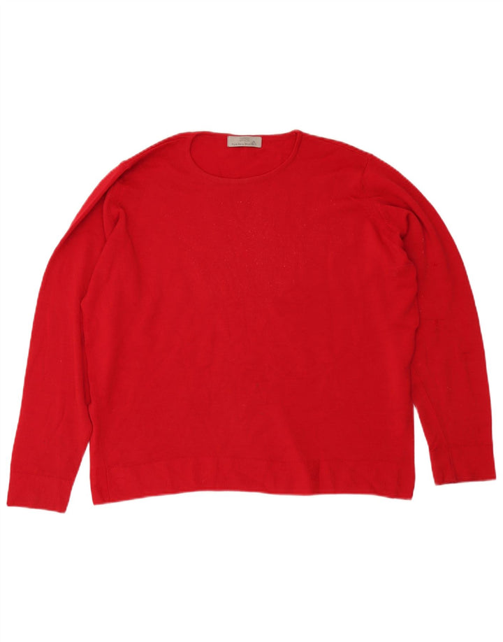 Marks & Spencer Pull col bateau pour femme UK 16 Grande laine rouge