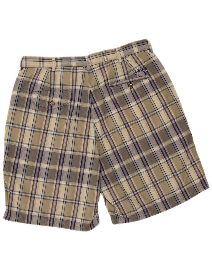 IZOD Short Chino Homme W34 Grand Kaki Carreaux Coton