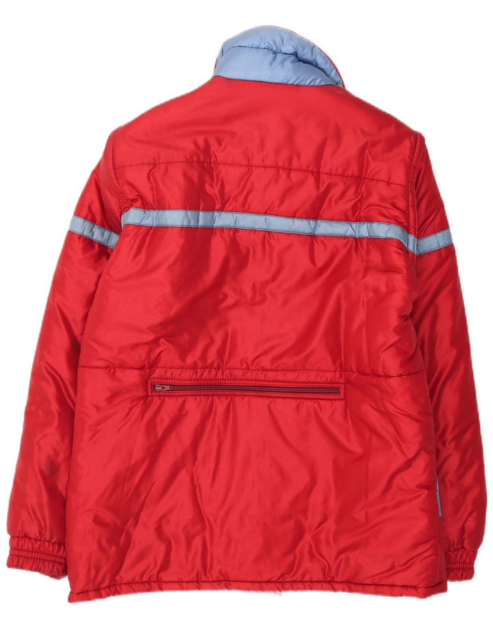Veste rembourrée à capuche femme vintage IT 52 2XL Rouge Colourblock Polyamide