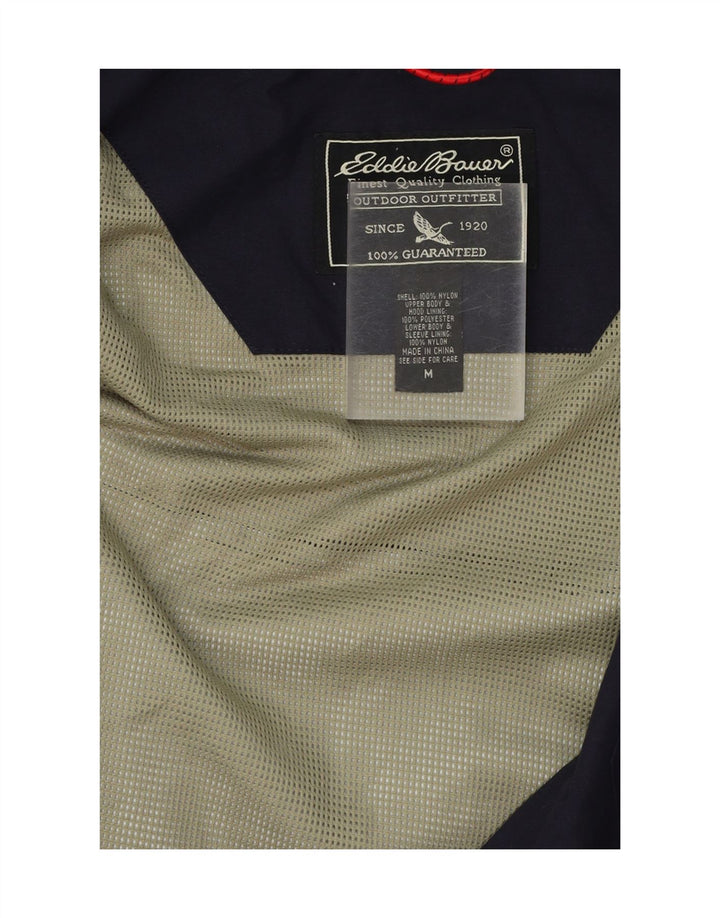 EDDIE BAUER Mens Hooded Windbreaker Jacket UK 38 Medium Navy Blue Nylon Vintage Eddie Bauer and Second-Hand Eddie Bauer from Messina Hembry 