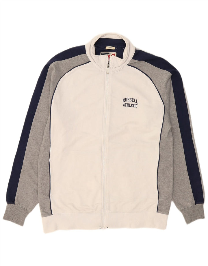 RUSSELL ATHLETIC Veste de Survêtement pour Homme Grand Blanc Colorblock Coton