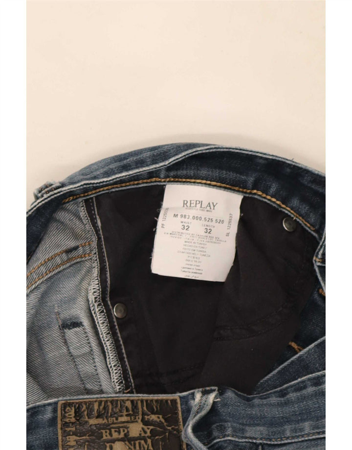 Replay Jean Slim Homme W32 L32 Bleu Coton
