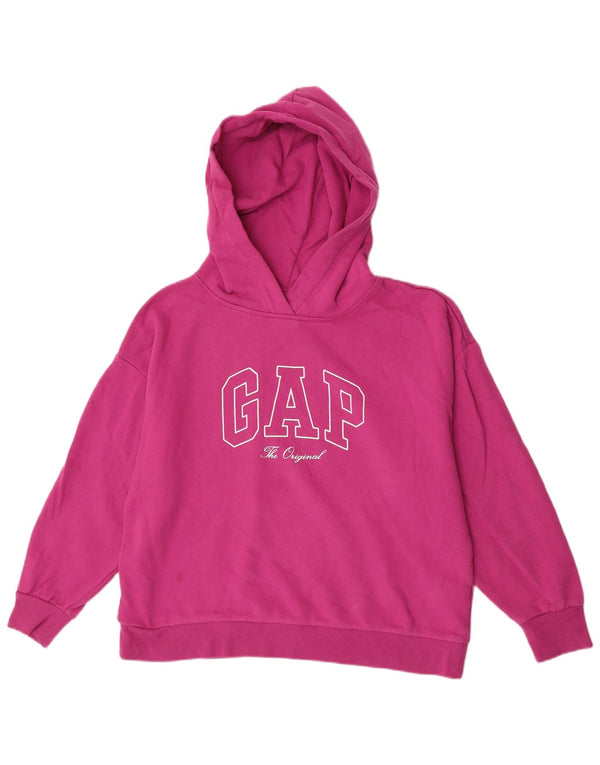 Gap Pull à capuche surdimensionné graphique pour femme UK 14 Coton rose moyen