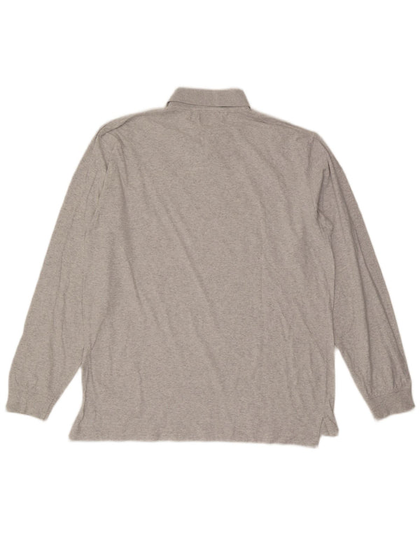 Kappa Polo à Manches Longues Homme XL Gris Moucheté Coton