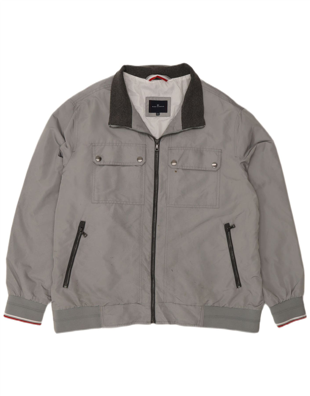 Marks & Spencer Blouson aviateur Blue Harbor pour homme 3XL Gris Polyester