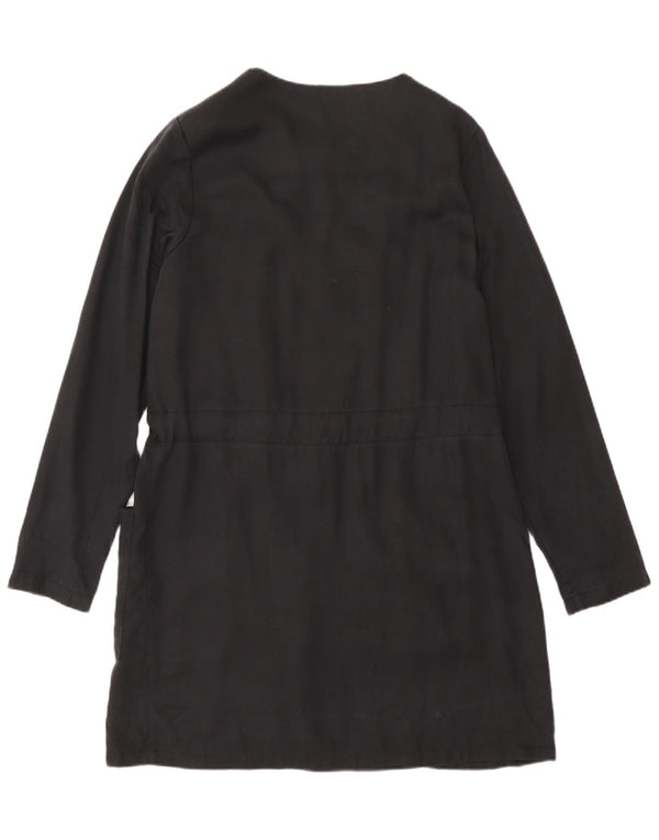 Zara Veste blazer zippée pour femme UK 6 XS Noir Lyocell