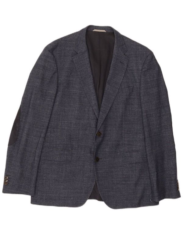 Hugo Boss Veste Blazer 2 Boutons Homme EU 52 XL Bleu Marine Laine