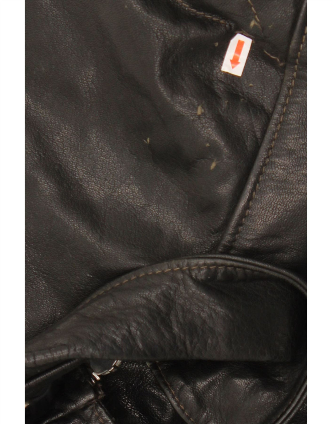 VINTAGE Veste en cuir homme UK 40 Grand cuir noir