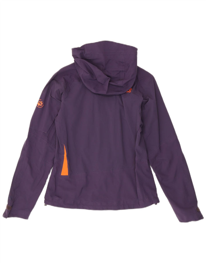 Jack Wolfskin Veste de pluie à capuche pour femme UK 10 Small Violet Polyamide