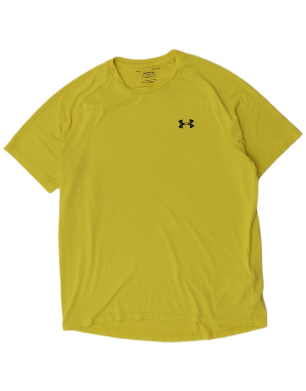 Under Armour T-Shirt Regular Manche Courte Homme Jaune Moyen Polyester