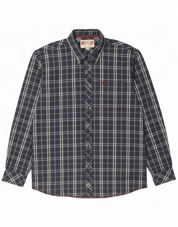 Mustang Chemise Homme 2XL Bleu Plaid Coton