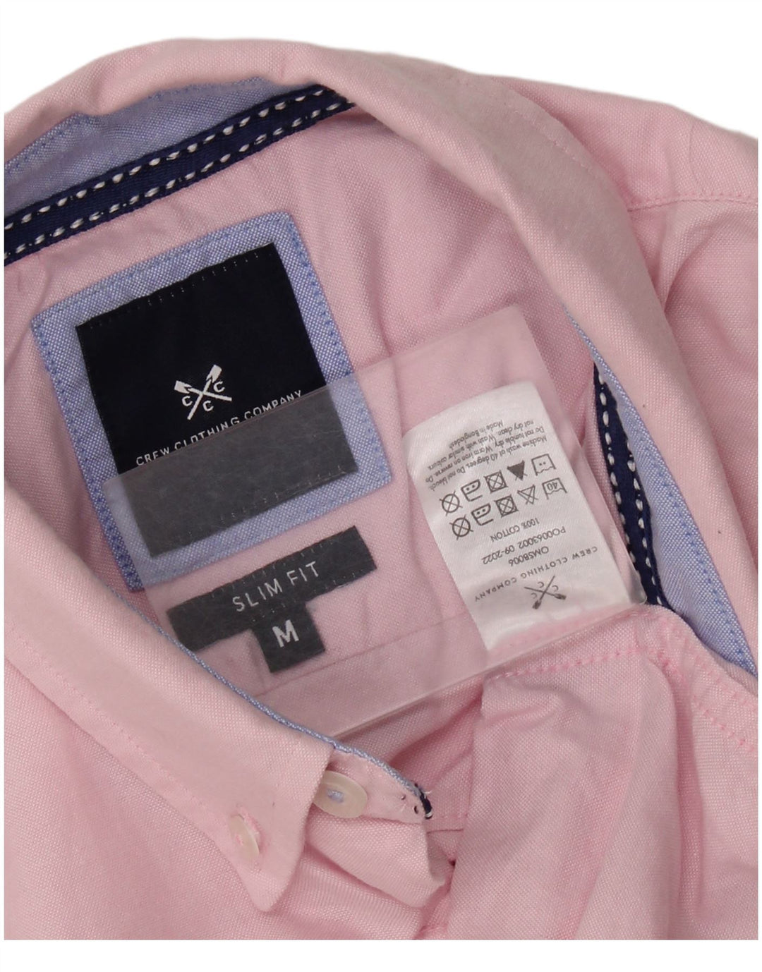 CREW CLOTHING Chemise Slim Fit Homme Rose Moyen Coton