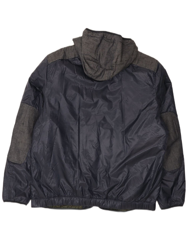 G-Star Veste coupe-vent à capuche pour homme UK 44 2XL Bleu marine Colourblock