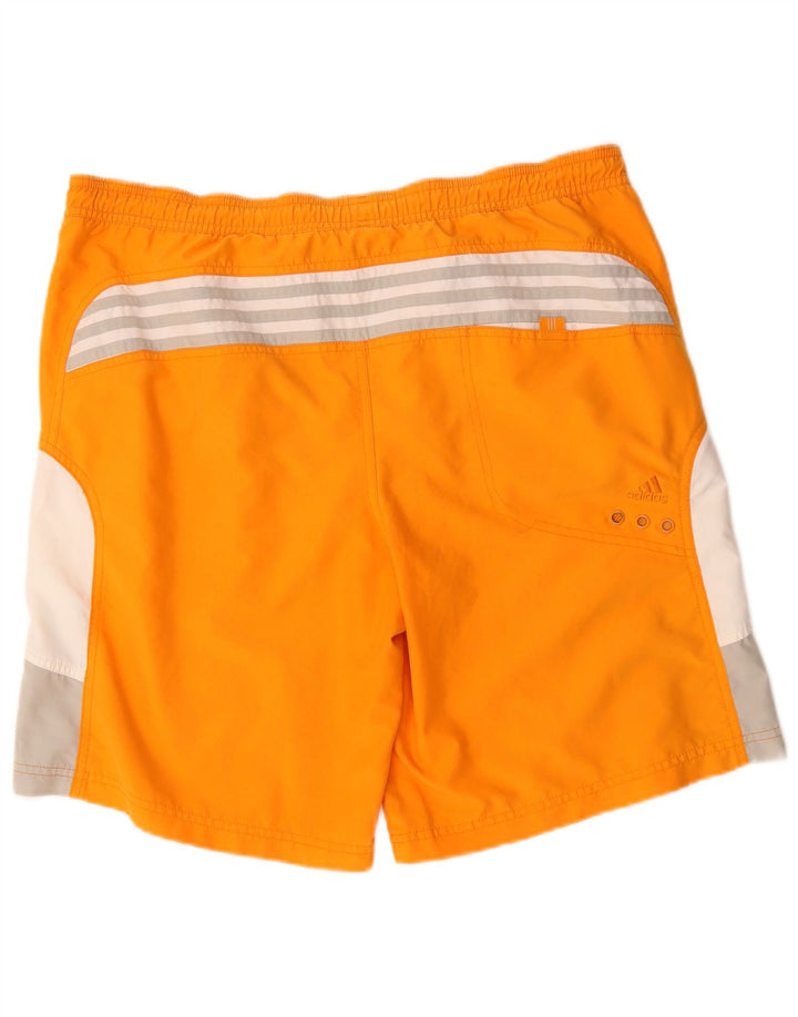 ADIDAS Short de bain graphique pour hommes en polyester color block grand orange