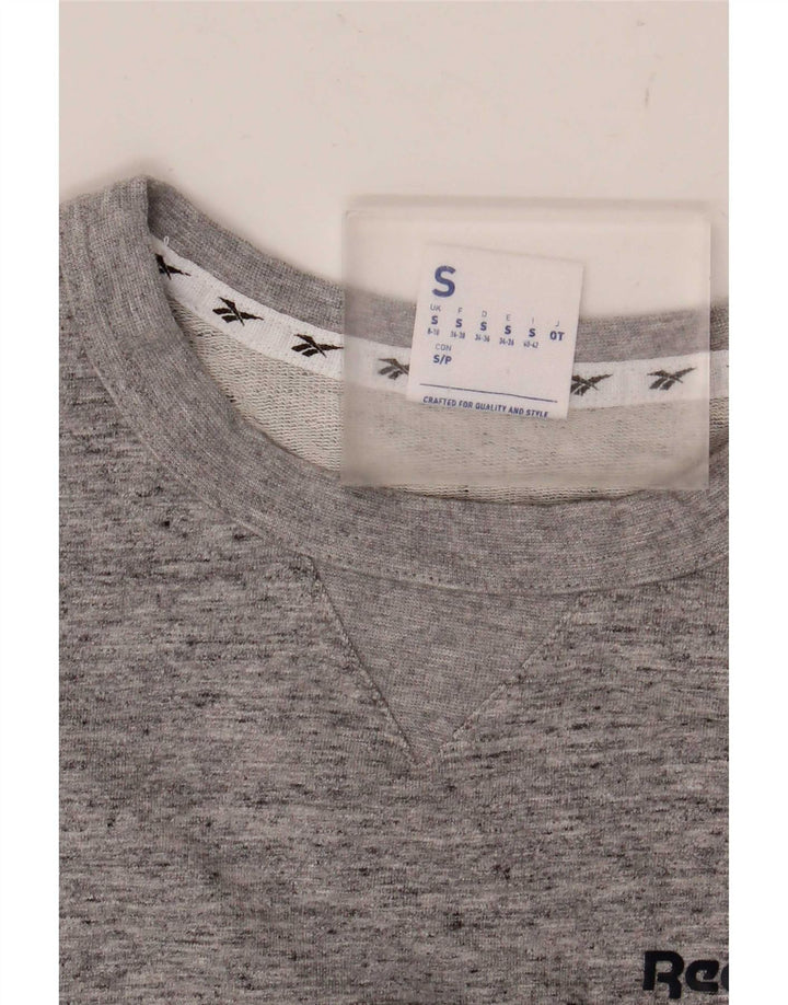 Reebok T-shirt surdimensionné pour femme UK 8/10 Petit gris moucheté