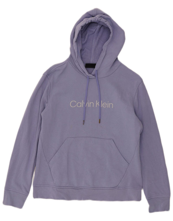 Calvin Klein Pull à capuche graphique pour femme UK 14 Violet moyen