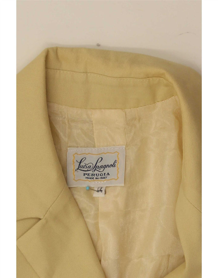 Luisa Spagnoli Veste Blazer 3 Boutons Femme IT 44 Coton Jaune Moyen