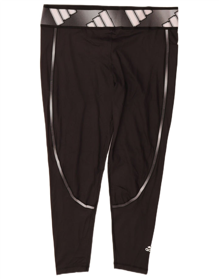 Adidas Leggings graphiques pour femmes UK 24/26 2XL Noir Polyester