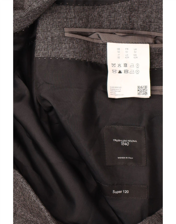 Hugo Boss Veste blazer slim à 2 boutons pour homme IT 52 XL Gris laine vierge