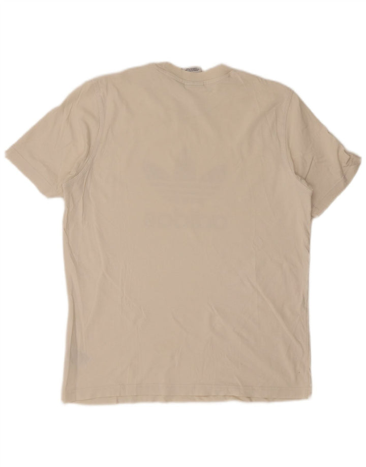 ADIDAS T-Shirt Graphique Homme Blanc Moyen Coton