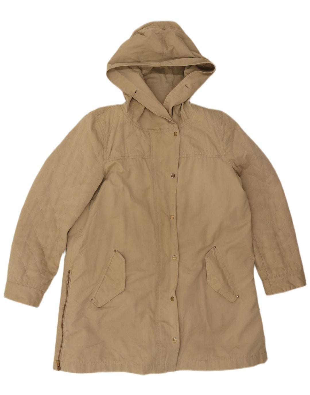 Zara Parka à capuche pour femme UK 16 Large Beige