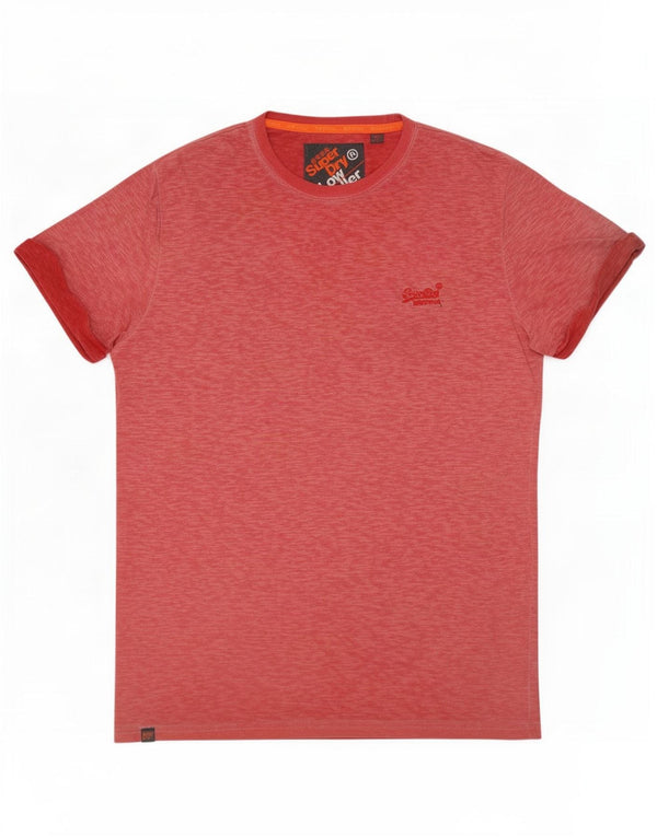 Superdry T-Shirt Top XL Rouge Moucheté Coton Homme