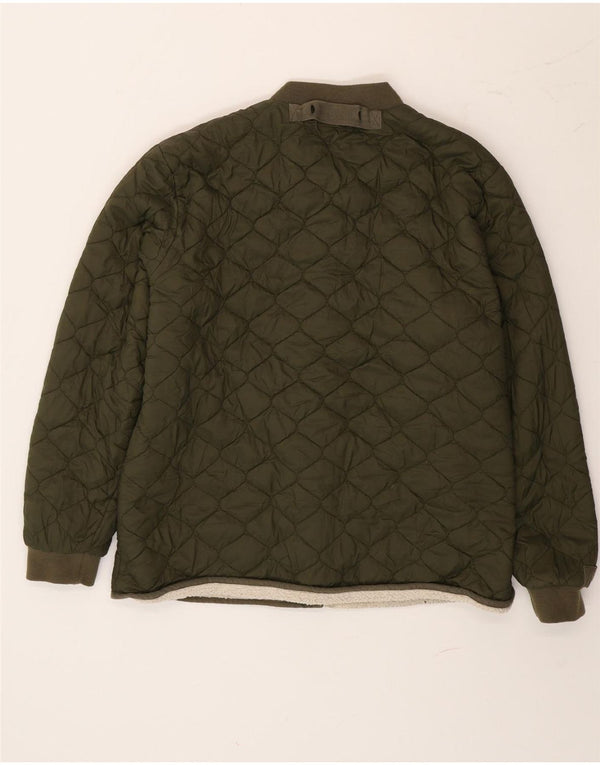 Jack Wills Veste matelassée Sherpa pour femme UK 14 Large Vert Polyamide
