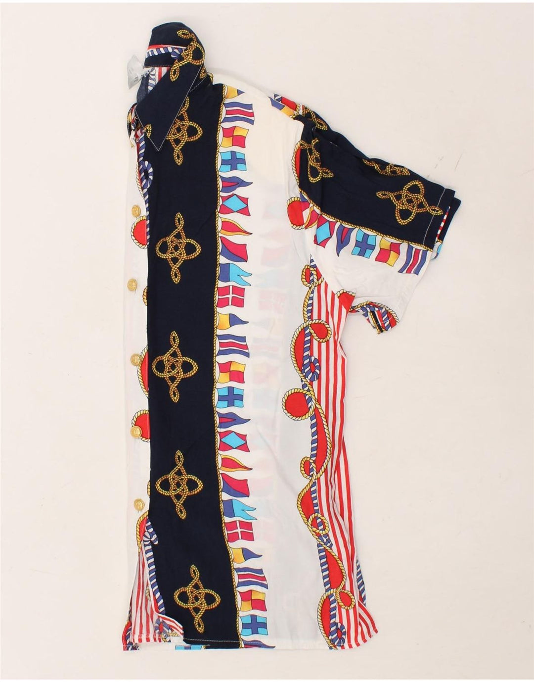 VINTAGE Womens Short Sleeve Shirt IT 42 Medium Multicoloured Striped Vintage Vintage and Second-Hand Vintage from Messina Hembry 