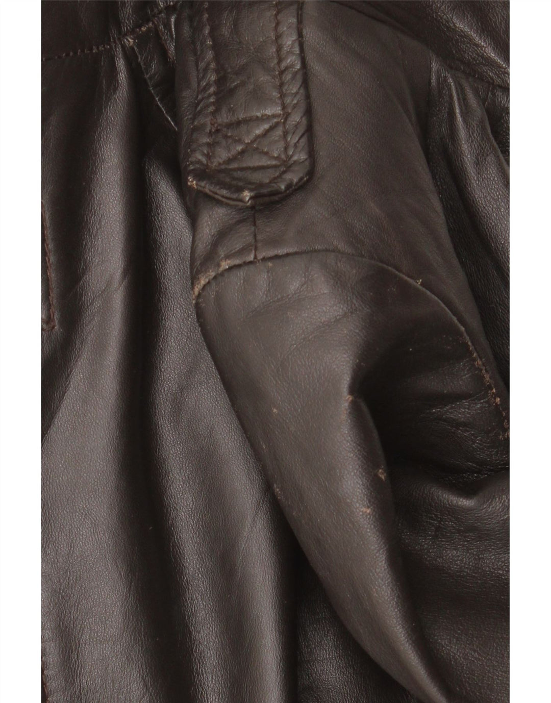 Zara Veste en cuir pour femme UK 10 Petit cuir marron