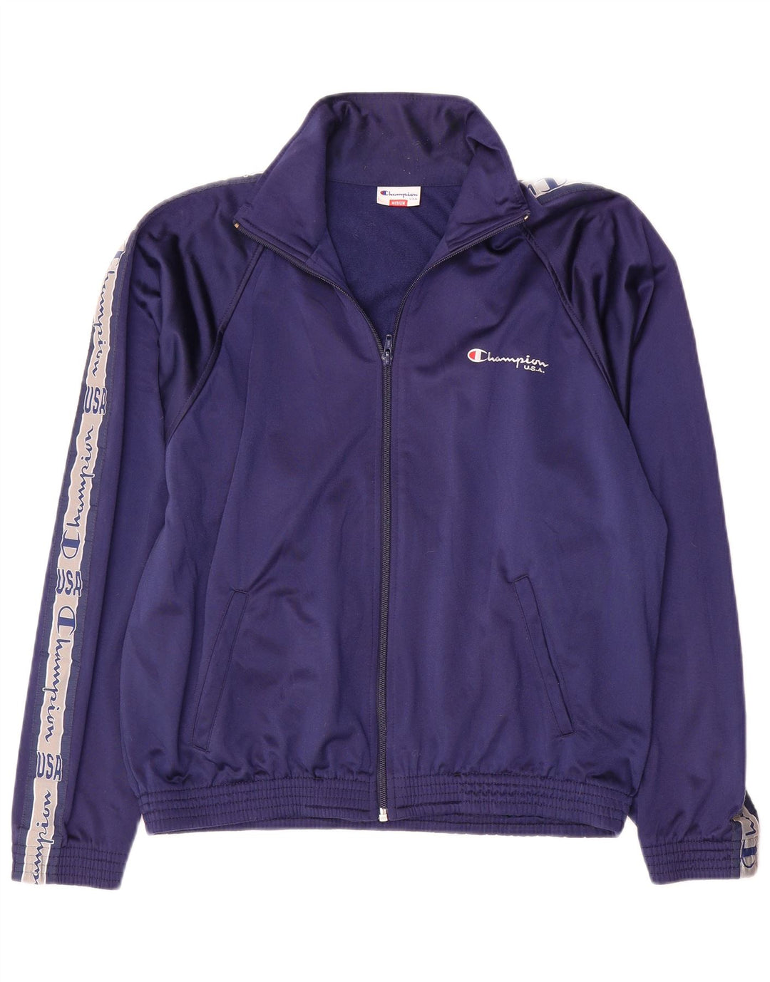 Champion Veste de Survêtement Graphique Homme Bleu Marine Moyen Colourblock