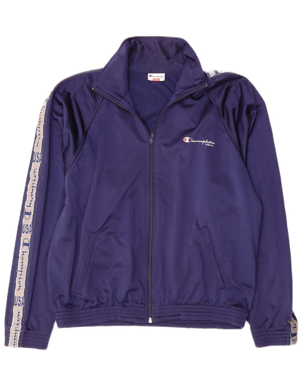 Champion Veste de Survêtement Graphique Homme Bleu Marine Moyen Colourblock