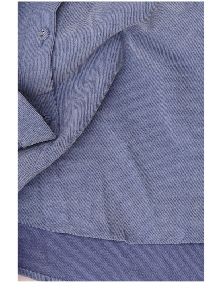 Zara Chemise surdimensionnée en velours côtelé pour femme UK 16 Large Bleu Polyester