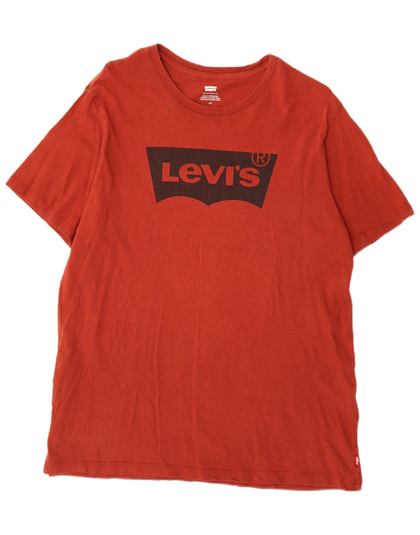 Levi's T-Shirt Graphique Homme Rouge Large Coton