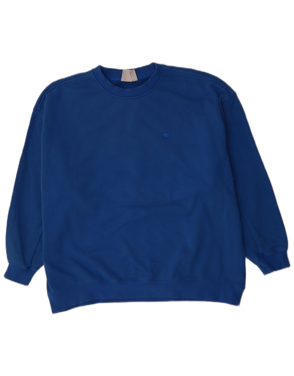 ADIDAS Sweat-shirt surdimensionné pour femme UK 14 Grand coton bleu