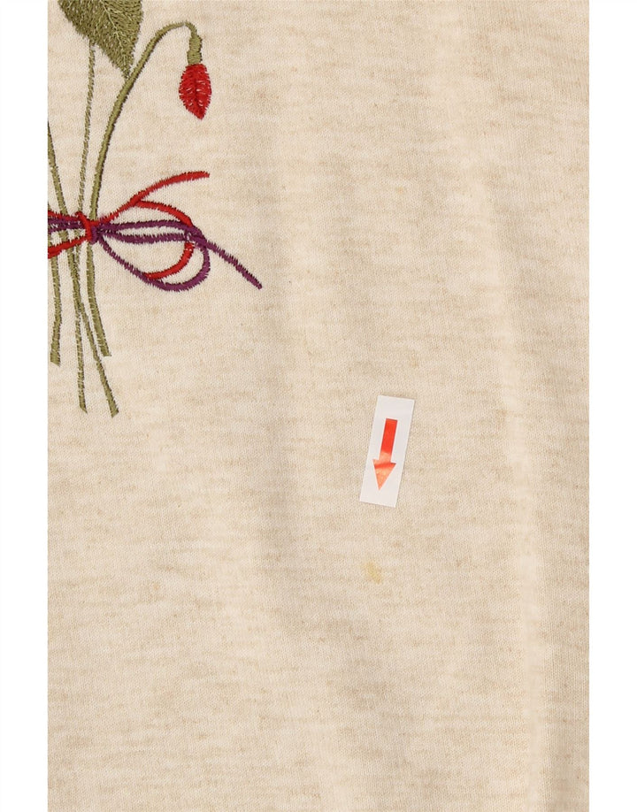 Oak Tree Sweat-shirt surdimensionné pour femme UK 10 Petit motif floral beige